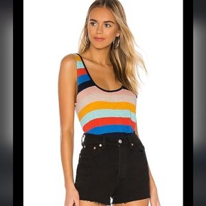 SPLENDID SUNRAY STRIPE LINEN BLEND TANK TOP, BNFIRE MULTI, XS